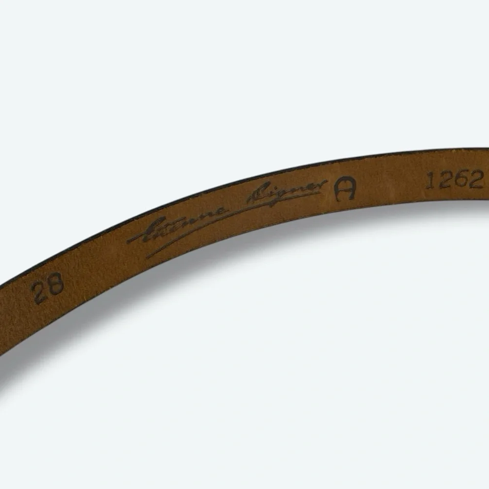 1990s Etienne Aigner Navy Signature Belt - Picture 5 of 5